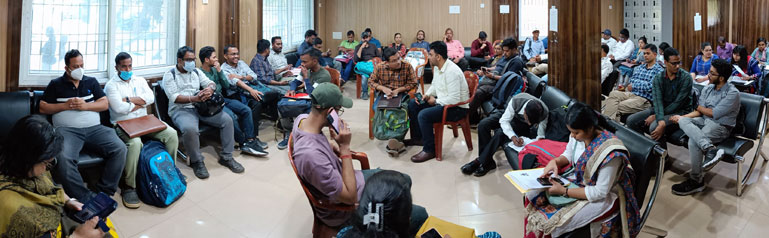 Candidates in Reception Hall for Document Verification for Recruitment of 7276 Medical Officers - November 2023.