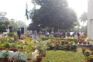 Unfurling of National Flag on 73rd Republic Day Celebration in Odisha Public Service Commission by Dr. S. Mohanty, Hon'ble Chairman