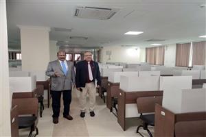 Hon'ble Member Er. G.C. Sahu &amp; Hon'ble Member Prof. C.S.K. Mishra inspecting the Computer Nerve Centre facilities in Gujarat Public Service Commission.