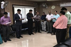 Oath Administered by Hon'ble Chairman  to Officers &amp; Staff on National Voter's Day 25.01.2023