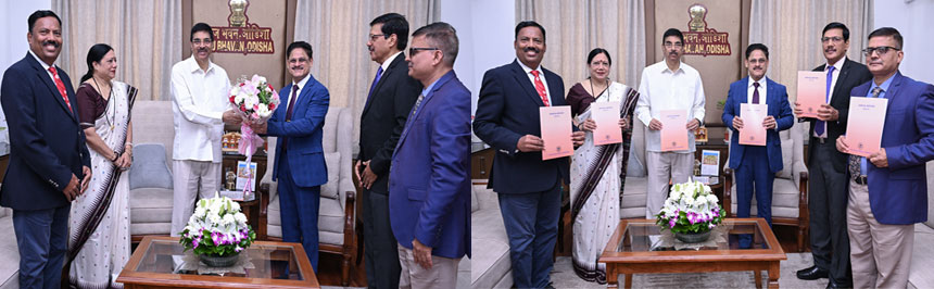 Hon'ble Chairman of OPSC presenting the Annual Report 2024-25 to Hon'ble Governor, Odisha -26.08.2025